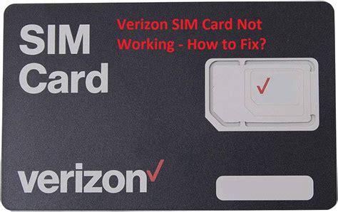 sim card not working Verizon